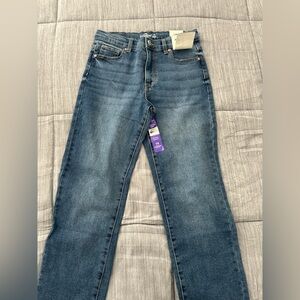 Girls  Blue baggy straight high rise Jeans